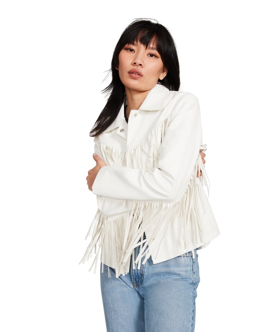 Chaquetas Steve Madden Fringe Mujer Blancas | ES YBS246